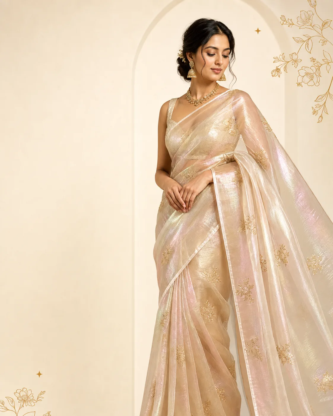 Organza sarees at Wonder Bazar