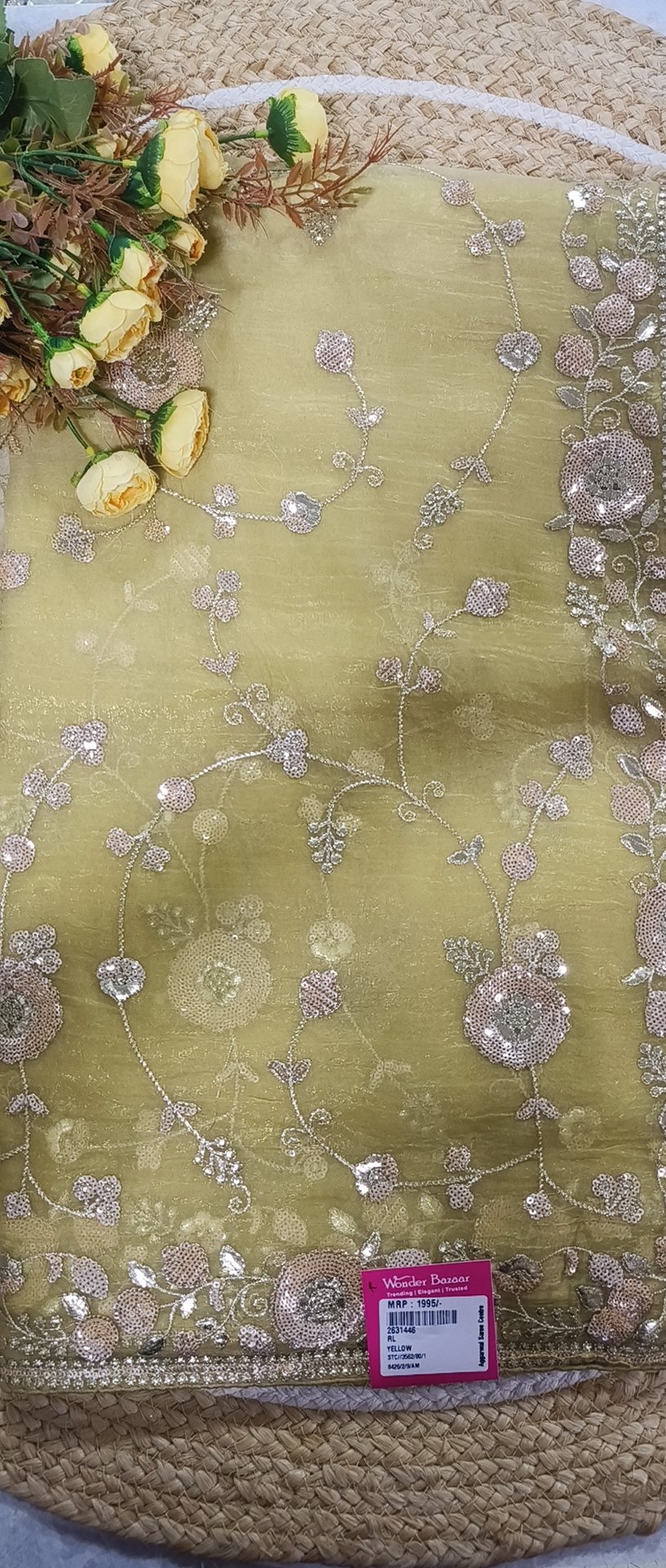 Floral Sequin Embroidered Fancy Saree