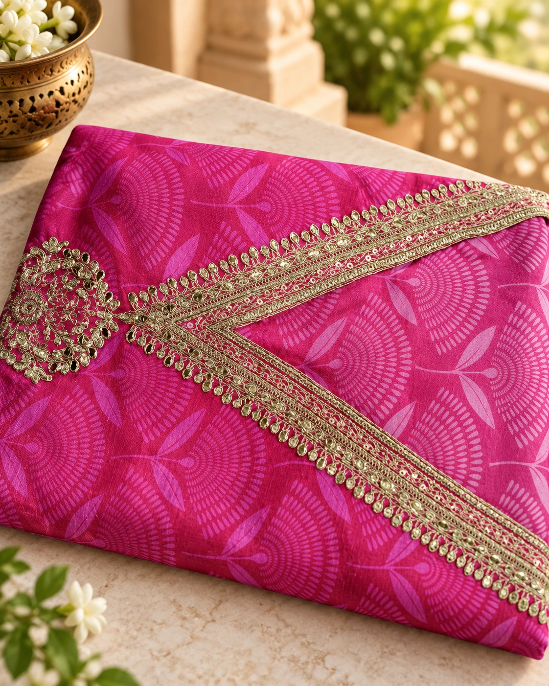 Pink with golden trim — Lifestyle display