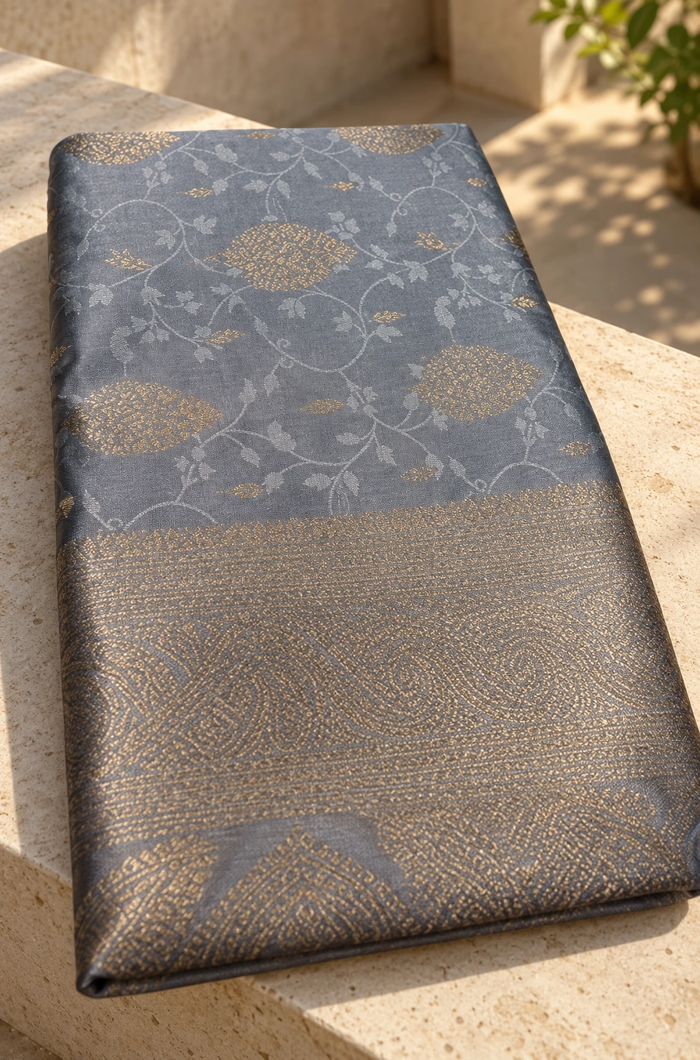 Grey-blue florals — Angled product display