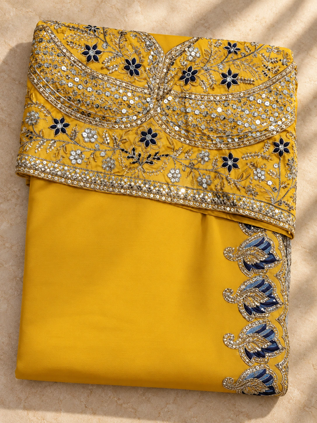Yellow with ornate detail — Folded catalogue view